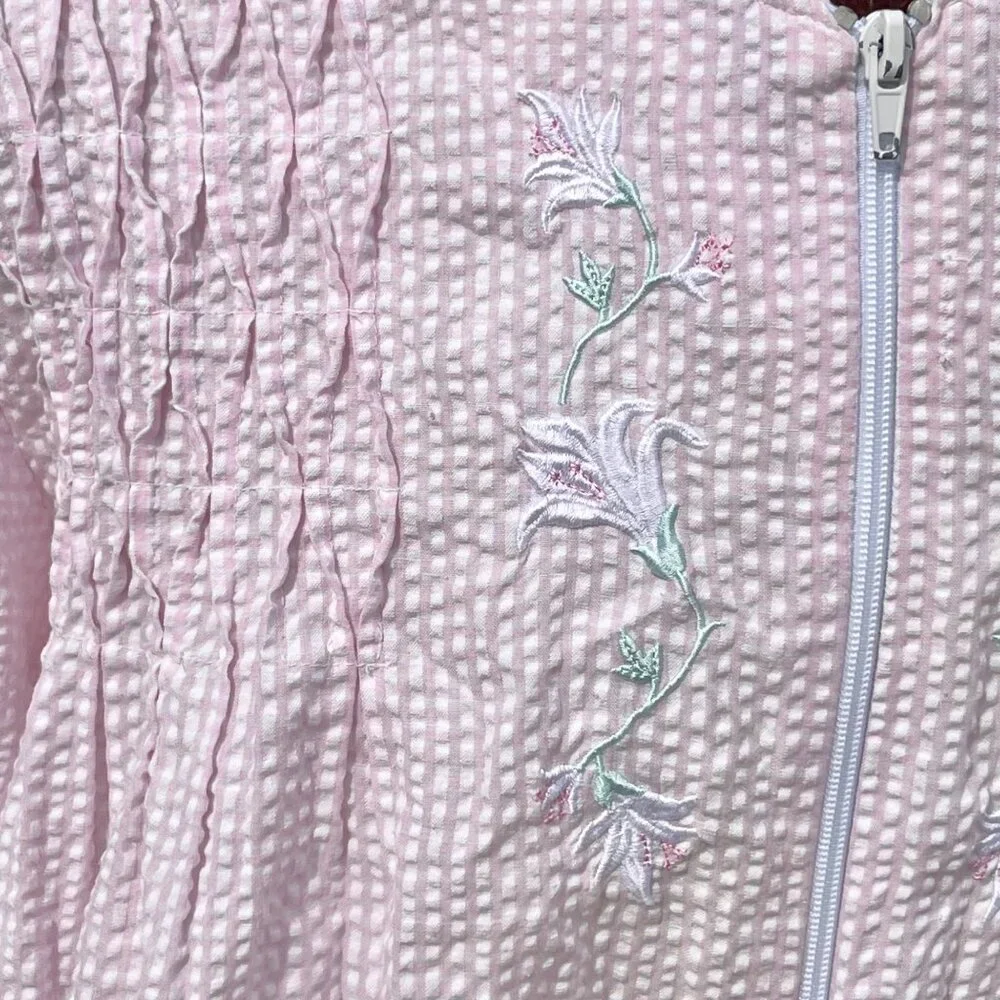Miss Elaine Womens Zip Front Pink Housecoat Robe‎ Dressing Gown Plus Size 1X